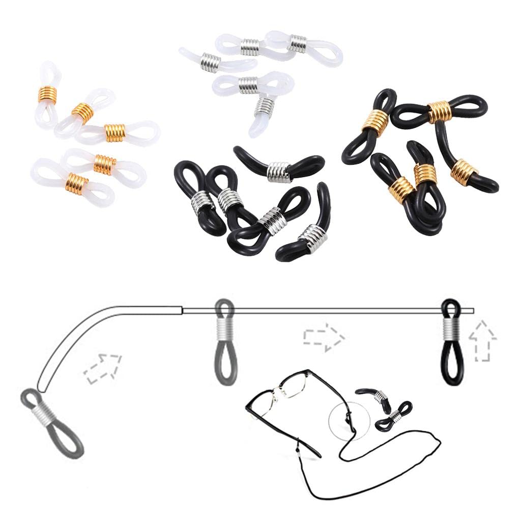 Merishopp 50Pcs Ends Eyeglass Glasses Holder Repair Chain Cord Loop Ends White Silver Crafts/Beads & Jewelry Making/Jewelry Findings/Jewelry Connectors & Bails-image-15