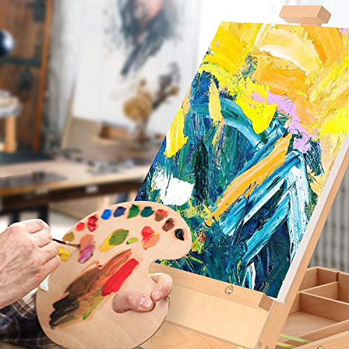 Art Supplies Box Easel Sketchbox Painting Storage Box, Adjust Wood Tabletop Easel For Drawing & Sketching Student (Painting Easel Box) #TOP1