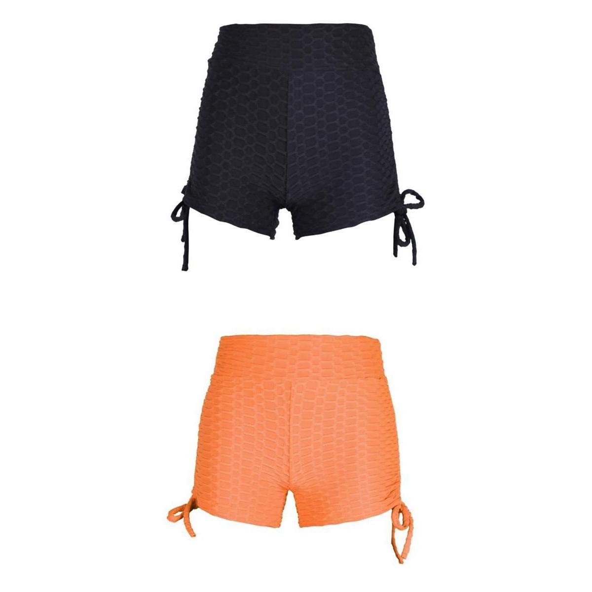 CALANDIS™ 2pcs Lady Yoga Pants Stretchy High Waisted Gym Running Shorts Leggings Black+Orange | Other Womens Fitness Clothing | Womens Clothing | Clothing & Accessories | Fitness Running & Yoga-image-45