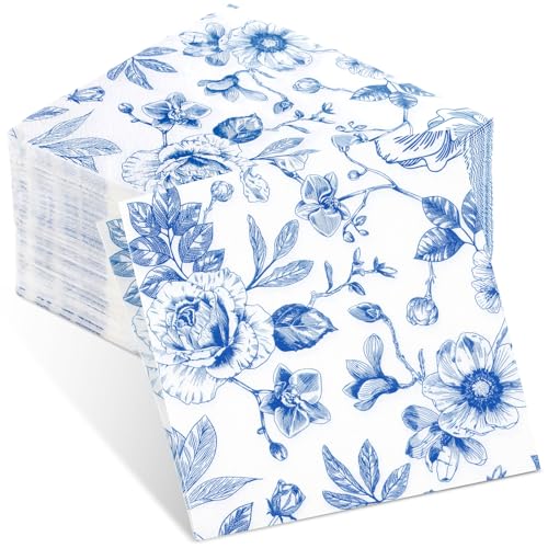Serviettes de table mariage hortensia bleu serviettes jetables cocktail Outus 100 pièces