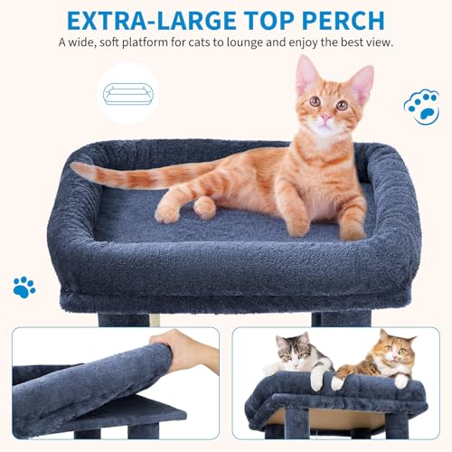 Árbol para gatos multi-nivel 61" para gatos grandes interior miniatura 7