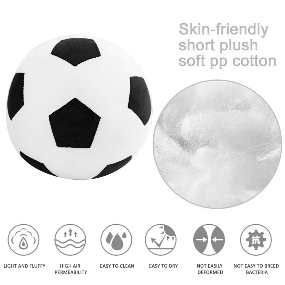 Calcio in Peluche, Palloni da Calcio in Peluche, Peluche Palla Giocattolo Calcio Peluche Sport Giocattoli Calcio Fan Camera Decorazione Regalo (25 Cm)