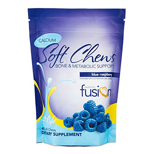 Bariatric Fusion 500mg Calcium Citrate & Energy Soft Chew Blue Raspberry Flavor
