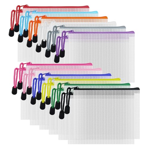 Sacs de rangement à fermeture éclair en maille D-KINGCHY transparents par 24