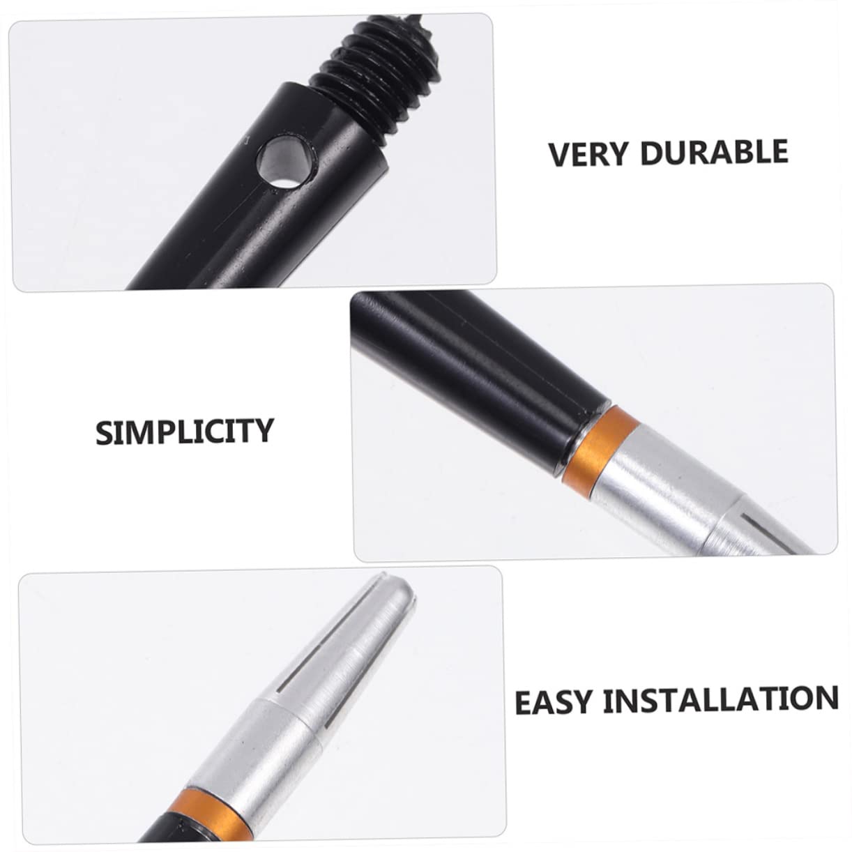 Garneck 6pcs Professional Shafts Aluminum Stems Standard Threading for Easy Tip Installation