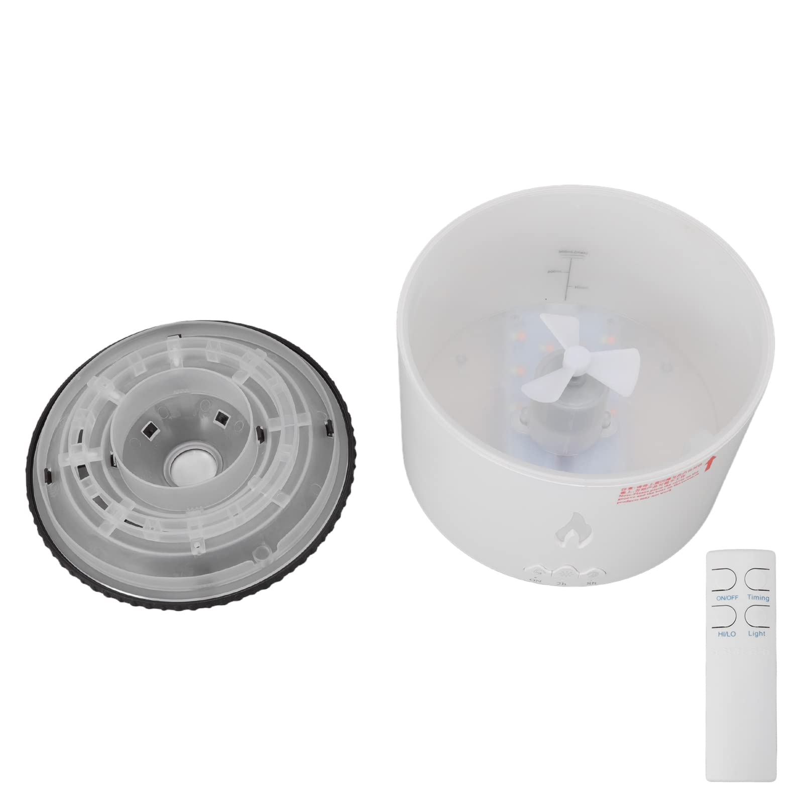 Diffuseur de Flamme Seajelly Humidificateur Atomisant Anneau de Fumée avec Télécommande Fissure Noire Flamme Bleue Bicolore pour Salon Chambre Matériau ABS 300 ML Ultrasons