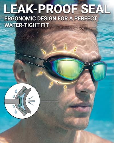 Image of Aegend Swim Goggles, Swimming Goggles No Leaking Full Protect Adult Youth