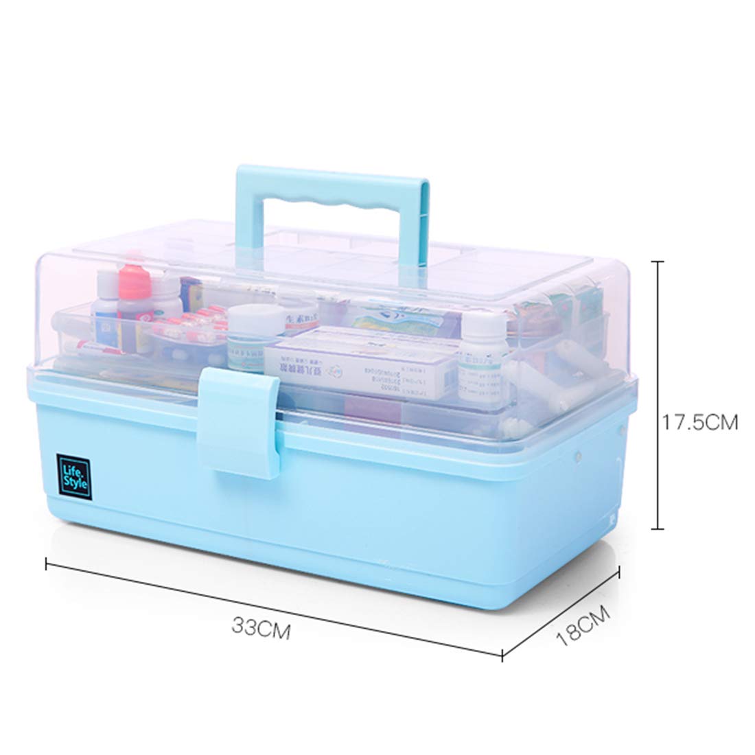 Scatola Porta Medicine 3 Strati Con Maniglia - Contenitore Trasparente Per Farmaci E Organizer Multiuso