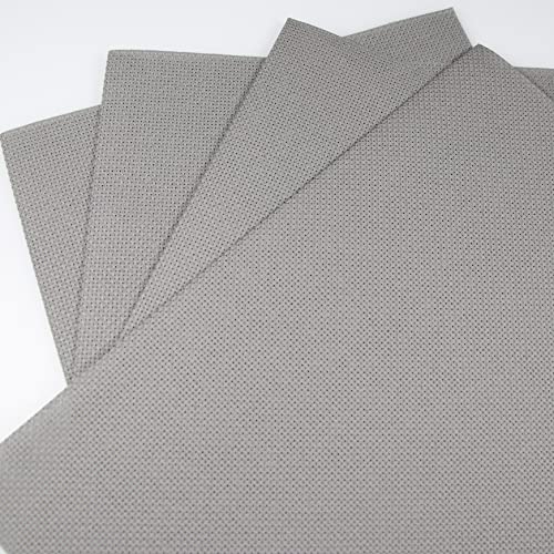 Image of KCS 4 pc of 12 inch x 18 inch 14CT Counted Cotton Aida Cloth Cross Stitch Fabric (Medium Grey)