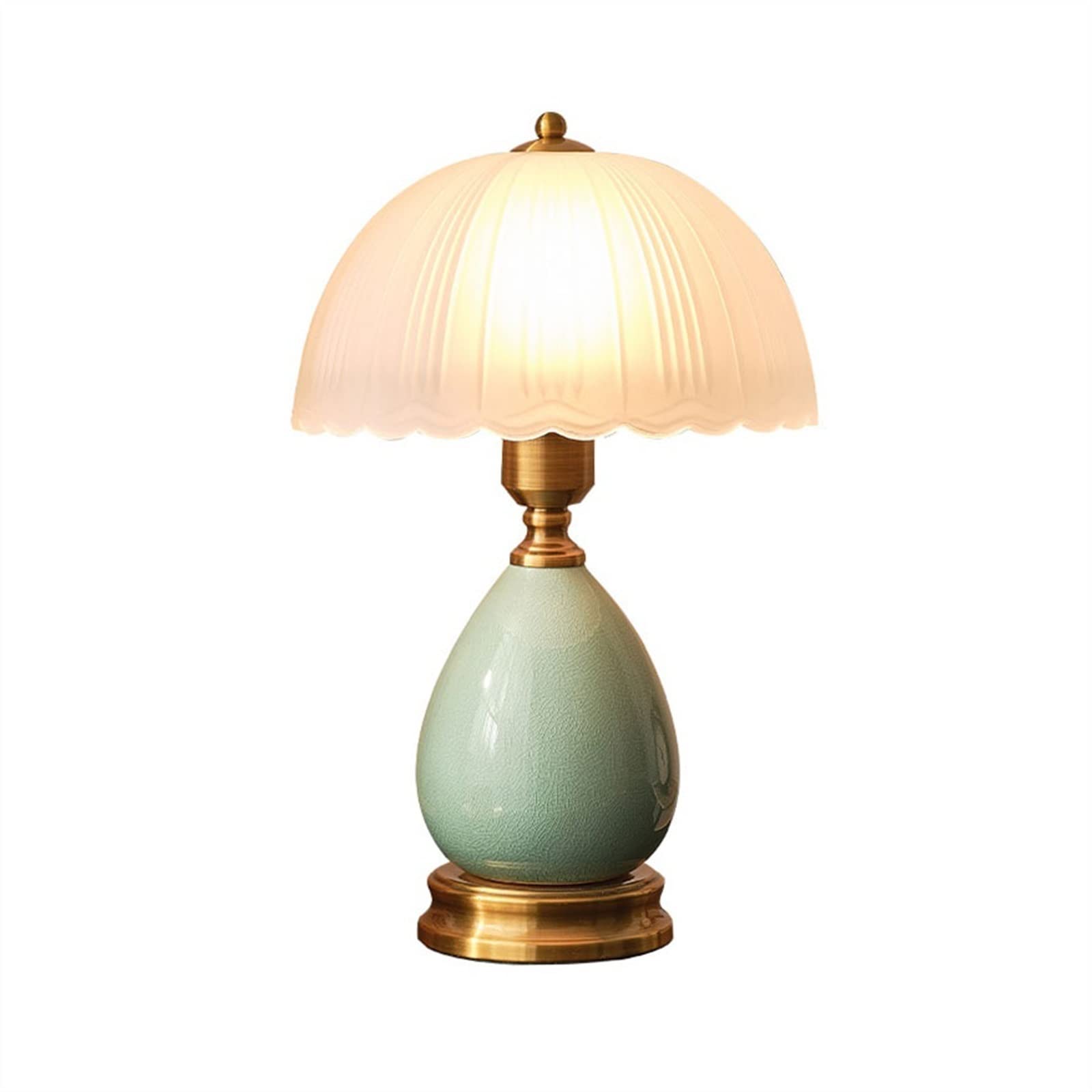 Luce da Scrivania Luce per la Lettura Lampada da tavolo in ceramica moderna semplice Lampada da comodino for camera da letto pratica Paralume in vetro Lampada da lettura decorativa for interni Lampade