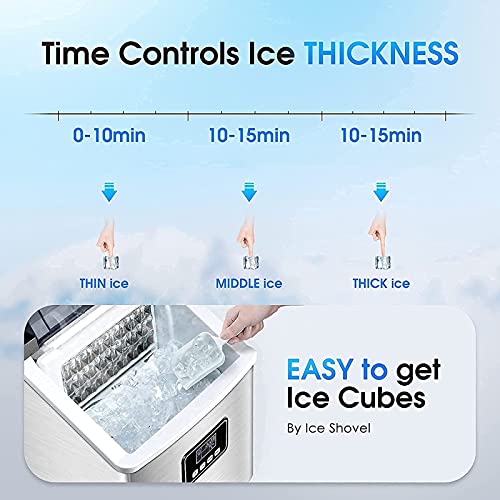 Máquina para hacer hielo de mostrador 25Kg/24H acero inoxidable miniatura 6