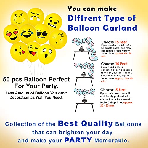 Image of Party Propz Emoji Theme Birthday Decoration Kit,Pack of 54Pcs,Smiley Birthday Theme For Kids,Smiley Balloons for Birthday Decoration,Happy Birthday Banner(Cardstock),Birthday Decoration Kit,Yellow