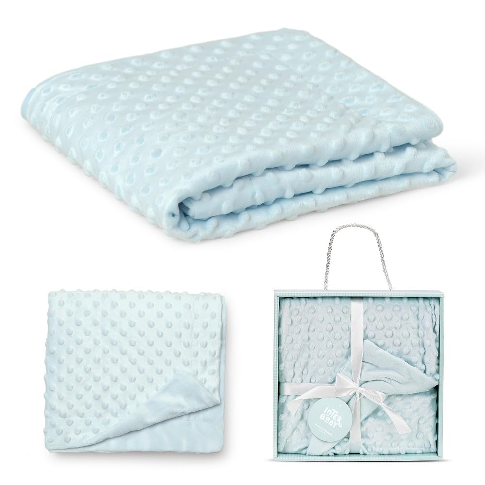 Interbaby - Manta Bebe Recien Nacido | Mantita 100% Poliéster, Terciopelo, Suave, Cómoda, Cálida | Mantita Meses Bebe 80x110cm, Unisex, para Cunas, Carritos | Verde