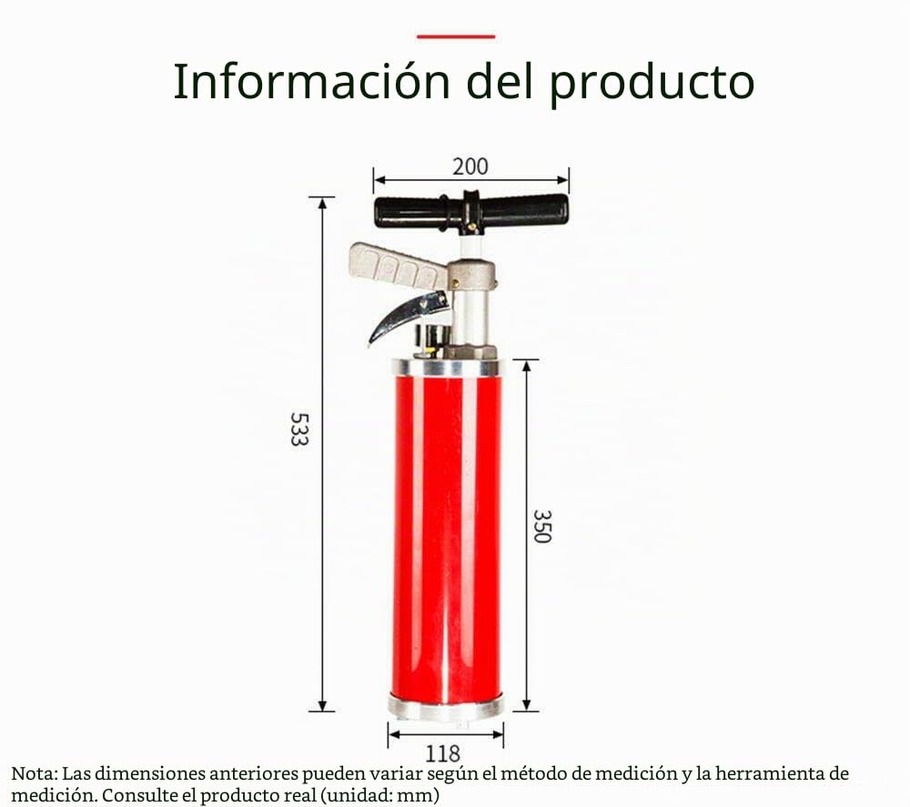 Desatascador de desagüe bomba de aire multifuncional bomba de limpieza pistón de desagüe, bomba de limpieza para diámetro de tubo 30 - 130 mm