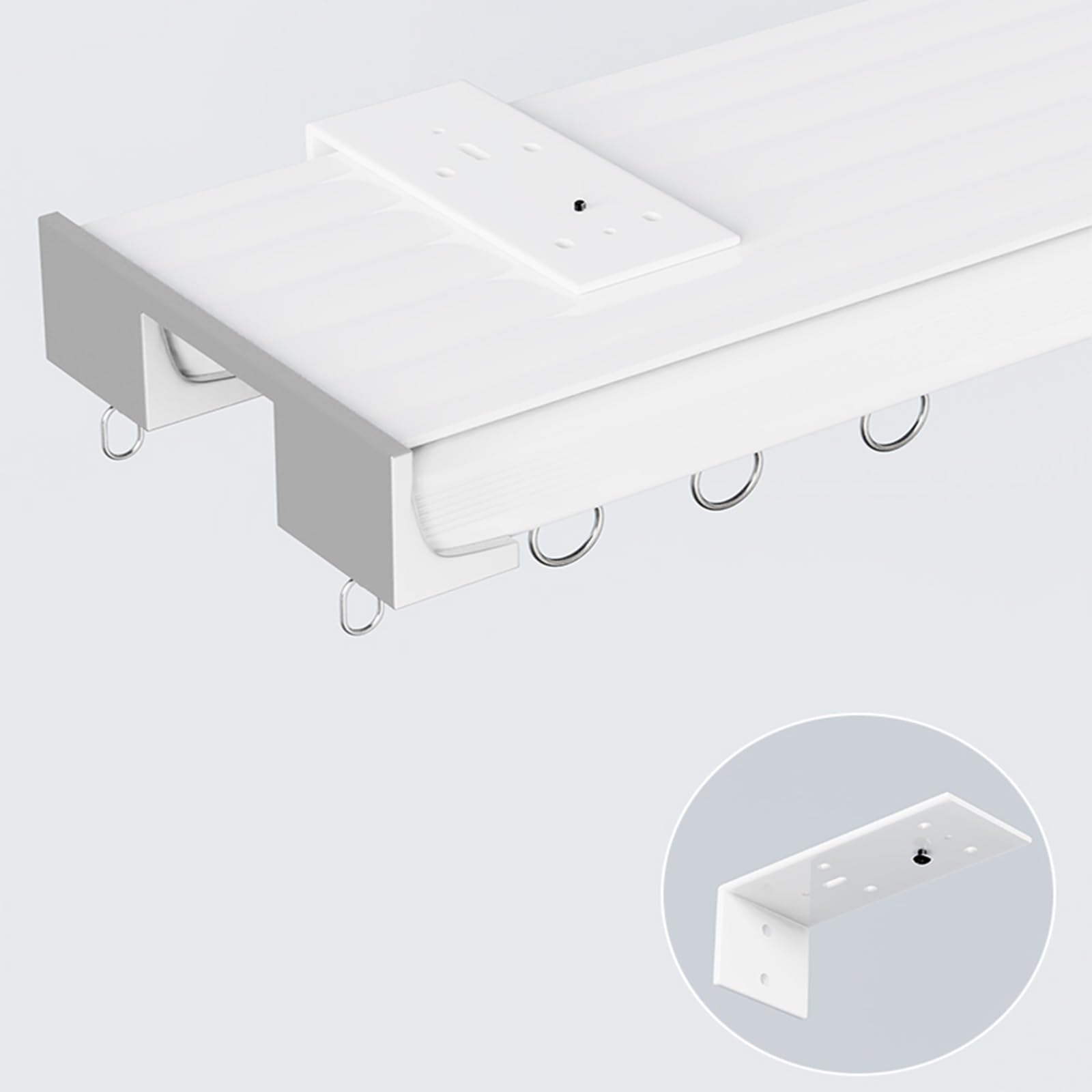 Aluminiowa podwójna zasłona do montażu sufitowego, 2,3 m, regulowana szyna do sypialni, okna, hotelu, idealna do zasłon sufitowych (zasłony i haczyki nie wchodzą w zakres dostawy)
