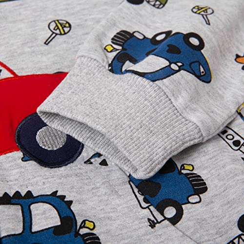 Image of Popshion Boys Toddler Cartoon Dinosaur Hoodies Jacket Cool Long Sleeve Zipper Hooded Sport Sweatshirt Coat for Kids 1-7 Years
