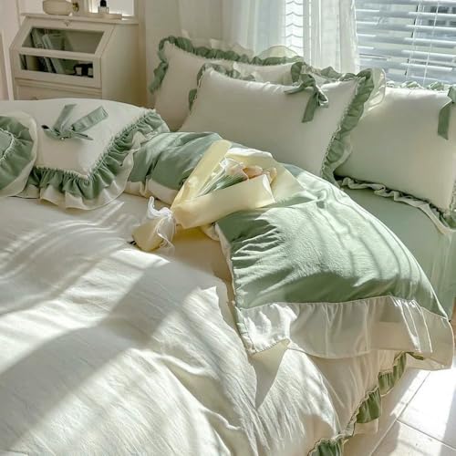 Parure de lit princesse verte pour chambre de fille style champêtre chic
