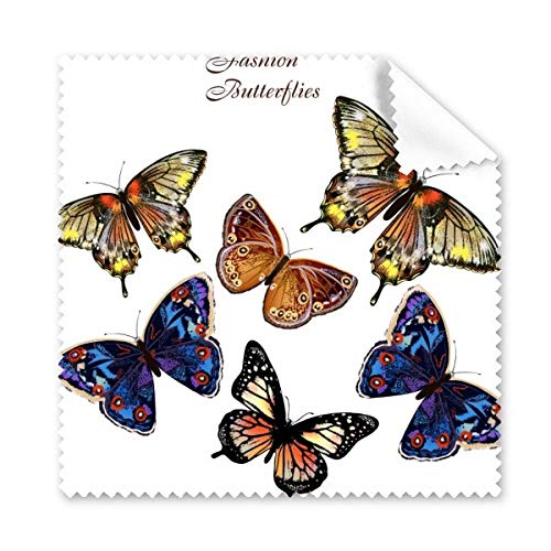 Chiffon de nettoyage pour lunettes et écran tactile motif papillon couleur 5pcs