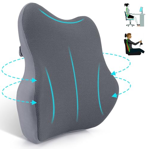 Farerkass Coussin Lombaire Ergonomique, Coussin Dos en Mousse à Mémoire, Soutien Lombaire avec Mesh pour Sièges de Voiture, Chaise de Bureau, Fauteuil...