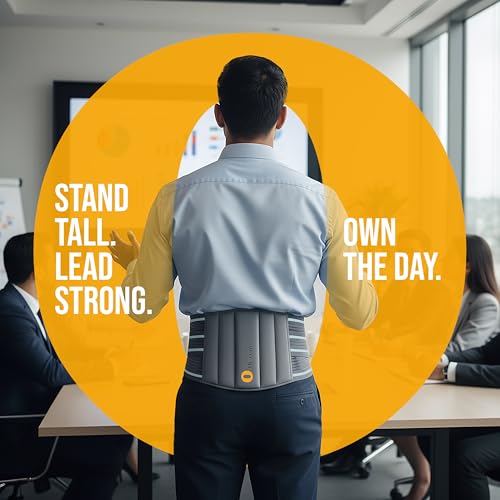 Image of Lumbar Sacral Belt for Men | Adjustable Back Support Brace for Pain Relief | Elastic Waist Belt for Lower Back (L4 & L5) Support, Posture Correction, Injury Recovery, Motorcycle Riding & Daily Comfort (L)