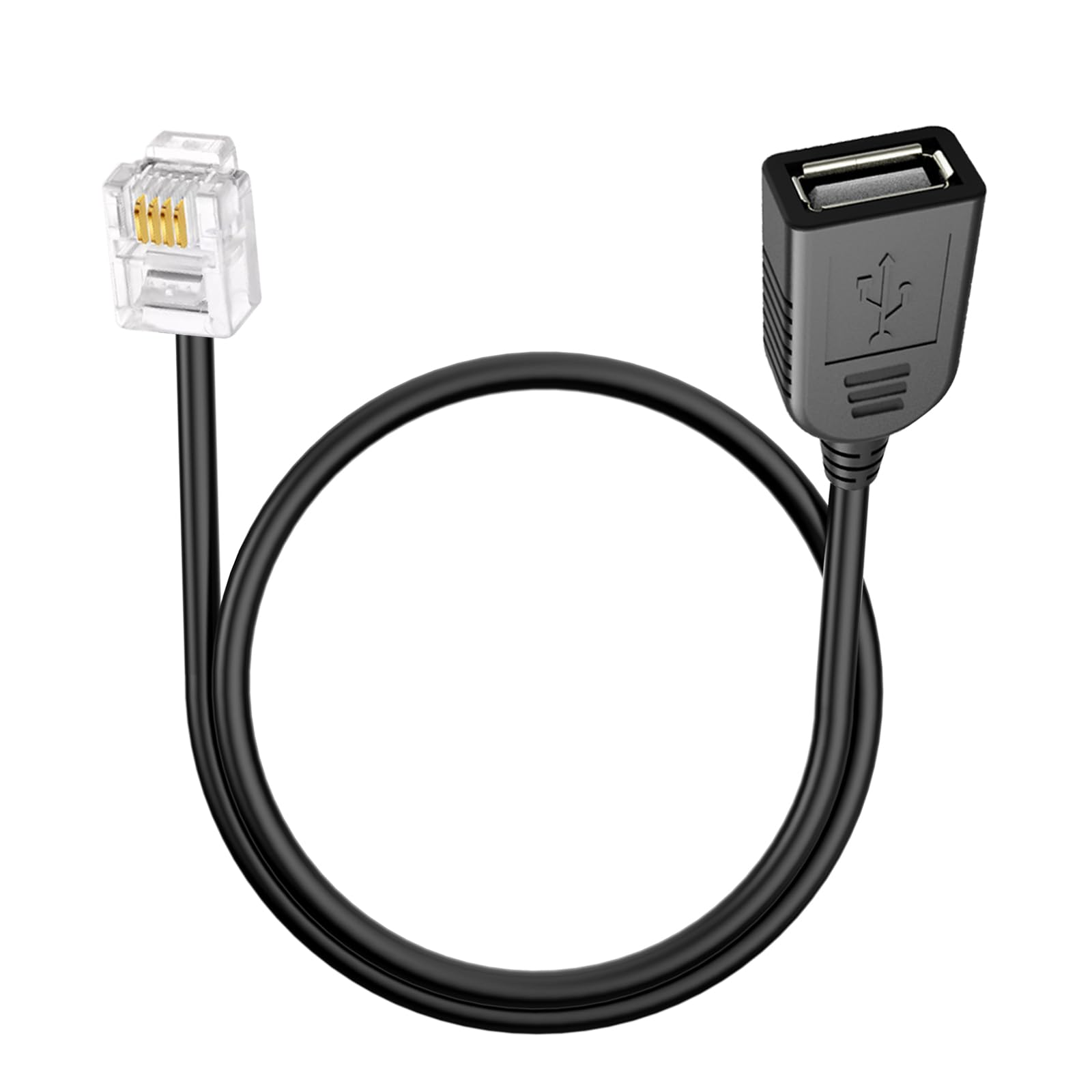 Rj11 6p4c Male To Usb Female Telephone Line Adapter 4-Pin , Telephone Communication, Fax Machine, Modulation And Demodulation Adapter (RJ11 male to