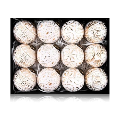 Weihnachtskugeln Set 12 Stück 8cm, Vintage Christbaumkugeln...