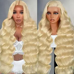 32 Inch 613 Lace Front Wig Human Hair 200 Density Blonde Wig Human Hair 613 HD Lace Frontal Wig 13x6 Body Wave Lace Front Wigs Human Hair Pre Plucked 613 Wig for Women