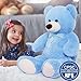 MorisMos Giant Teddy Bear Stuffed Animal 3ft,36'' Big Bear for Kid,Large Stuffed Bear for Baby Shower, Teddy Bear for Girlfriend Boyfriend Wife Mother Fiancée Valentine's Birthday, Blue