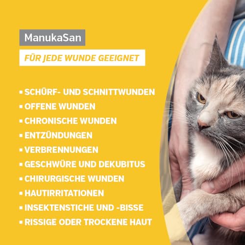 Alfavet ManukaSan für Hund, Katze und Kleintiere, natürliche pflegende Honigsalbe, 15ml