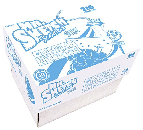 Mr Sketch Premium Scented Stix Non-Toxic Watercolor Marker School Pack, Fine Tip, Assorted Colors, Set of 216