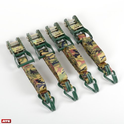 4 Pcs Ratchet Tie Down -Camouflage- Cargo Straps Material Safety