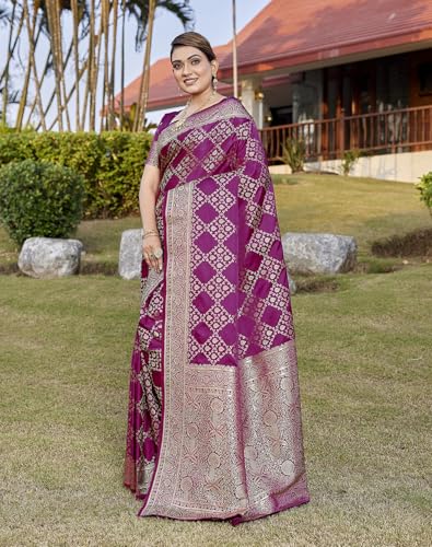 Image of Yashika Women's Pure Kanjivaram Silk Saree Soft Banarasi Style Wedding With Blouse Piece | Saree For Women | New Sari