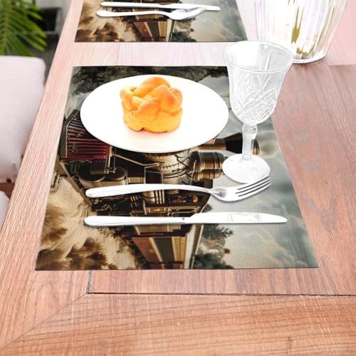Set de table antidérapant en PVC motif train 45x30cm lavable - 6