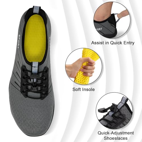 Image of ATHMILE Water Shoes for Men Women River Swim Beach Pool Adult Quick Dry | Aqua Socks Barefoot Lake Hiking Surfing Sport Yoga Boating Kayaking Camping Cruise Ship Essentials