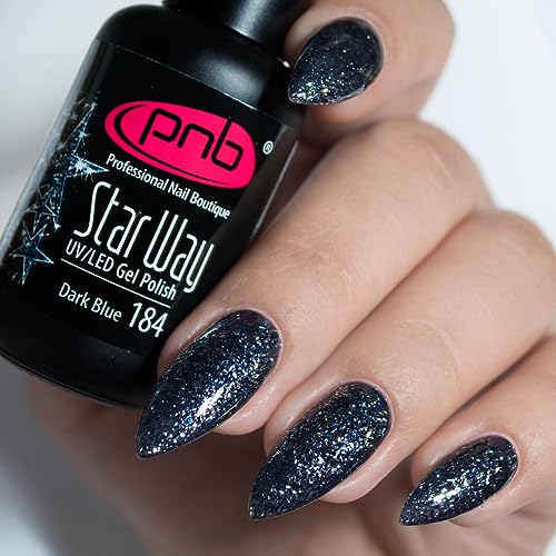 PNB Esmalte de uñas gel azul oscuro brillante 8ML miniatura 1