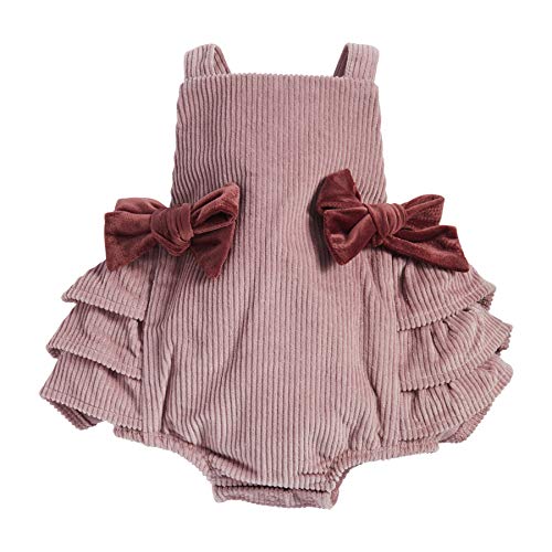 Image of Mud Pie baby-girls Pink Corduroy Ruffle Bubble