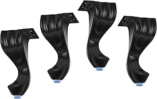 4Pcs S-Shape Furniture Legs Metal Sofa Legs Table Feet Cabinet Support Elegant Decorative Metal Feet Replacement (5.6-Inch Height Black)