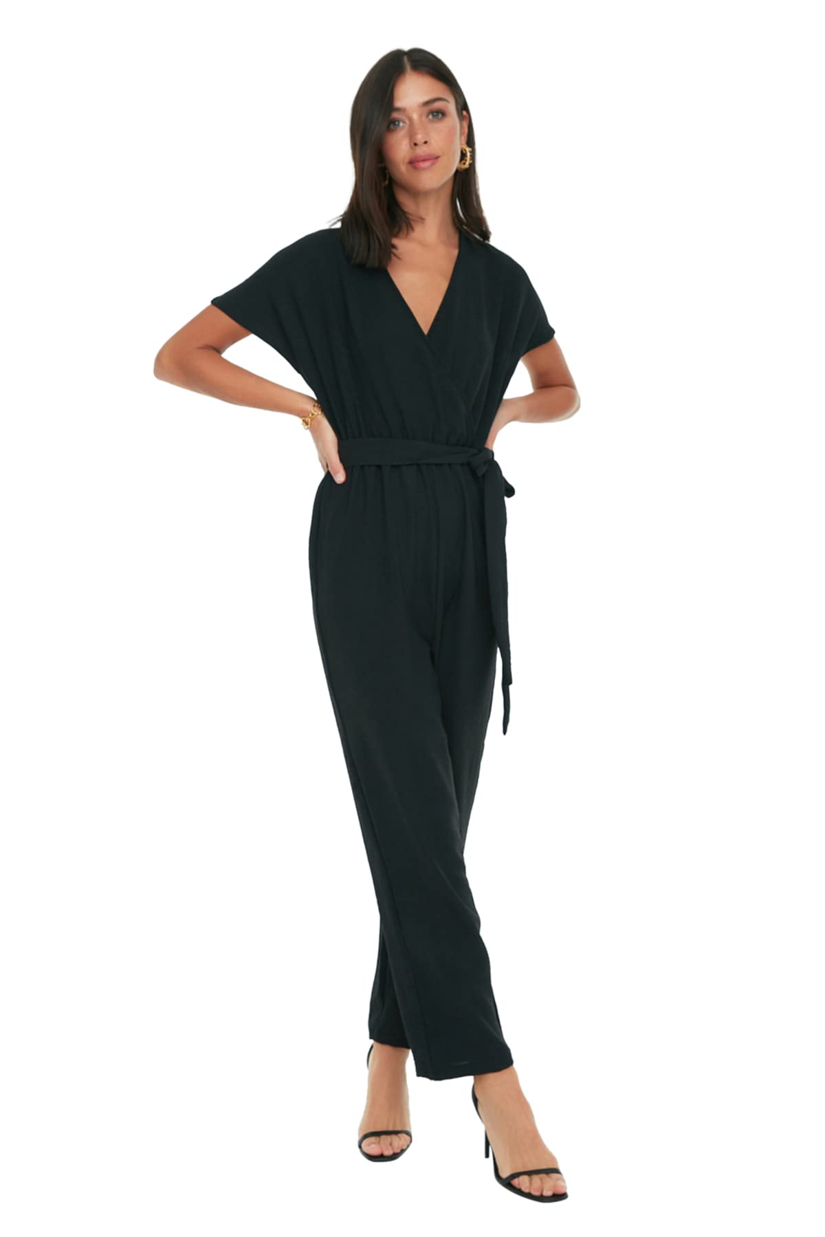 Trendyol Women Straight Belted detailed Woven Jumpsuit