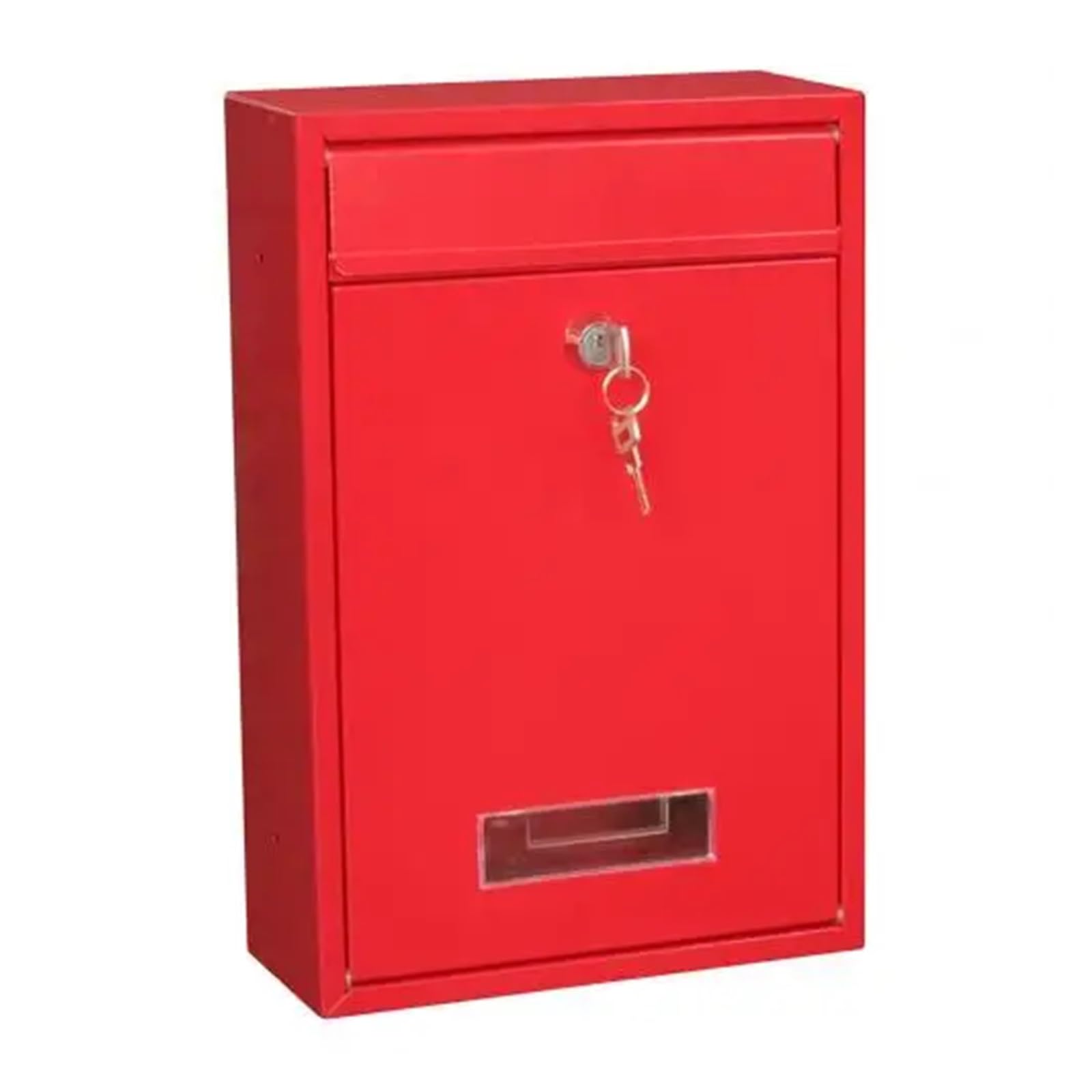 FGJsfhrDTU Letter Box, With Key Lockable Wall Mounted Post Box Mail Water Proof letterbox Garden Supplies(WHITE)(Red)