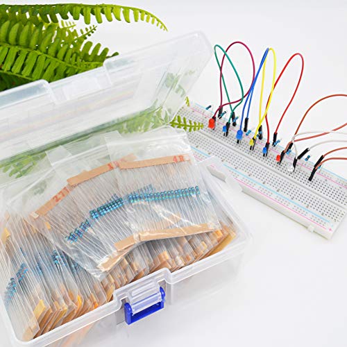 1460 Piece Resistor Assortment Kit,Metal Film Resistor Resistance,1/4 Watt 1 Ohm to 1M Ohm,Total 73 Value for DIY Electric Projects - Thumbnail 2