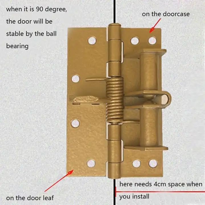 Image of 3 in 1 Automatically Door Hinge Lock I Self-Closing Stainless-Steel Heavy-Duty Spring Door Closer with 90 Degrees Positioning I for Main Door, Window, Kitchen, Office Door I Black - 2 Pcs