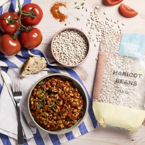 Wholefood Earth Haricot Beans 1 kg | GMO Free | Natural | High Fibre | High Protein
