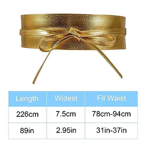 NUMJAW Obi Belts for Women Faux Leather Wrap Belts Waisband Belts for Women Tie Belt for Dresses Woman Waist Band Cinch Belt3