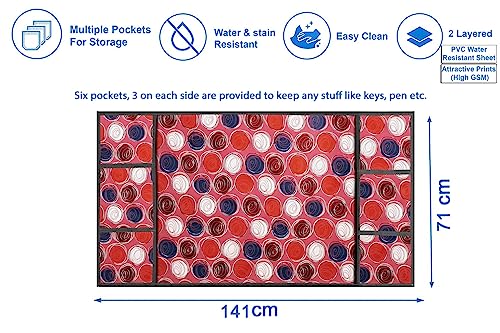 Image of Stylista Refridgerator top Cover Suitable for Samsung RS76CG8003S9HL, 653 Liter Fridge, Dimension (WXD) 71x141 CM, Abstract Pattern Pink