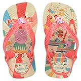 Chinelo Havaianas Baby Peppa Pig Original Infantil Elástico Conforto Licenciado (Buttercream/Coral, BR, Bebê, Numérico, 22)