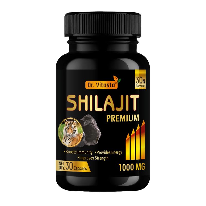 DR. VITASTA Shilajit Premium Capsules | Boosts Immunity & Provide Energy | Improve Strength (50 Capsules - Pack of 1)