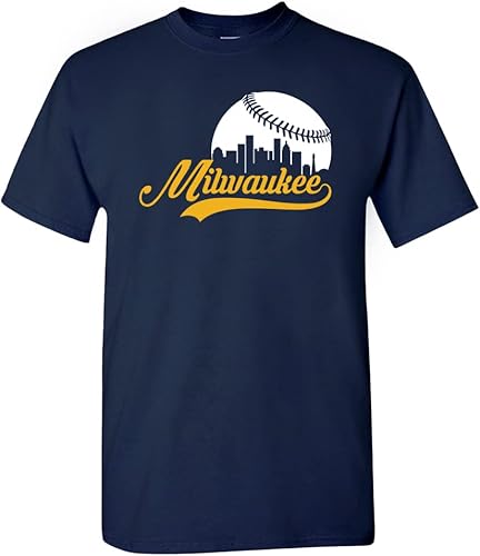 Miniatura 15 de Xtreme Apparrel Cityscape Skyline Men's T-Shirt for Baseball Fans