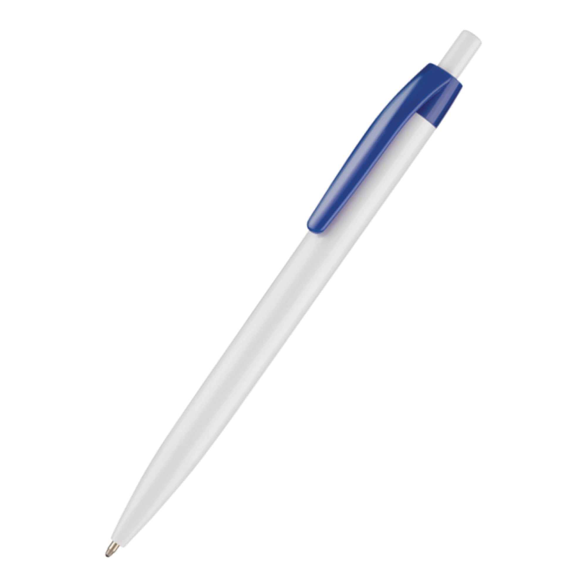 stika.co Pack of 20 pens, Blue Supersaver Custom Full Colour Printed Curved Pens Personalised with Your Logo/Text, Promotional Events Schools Giveaway — image 1