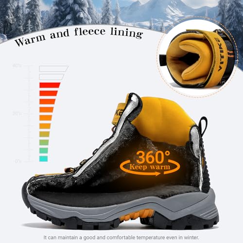 Littleplum Boys Snow Boots Winter Warm Booties Antiskid Hiking Outdoor Shoes Ankle Boots for Kids Blue Size 7 Big Kid