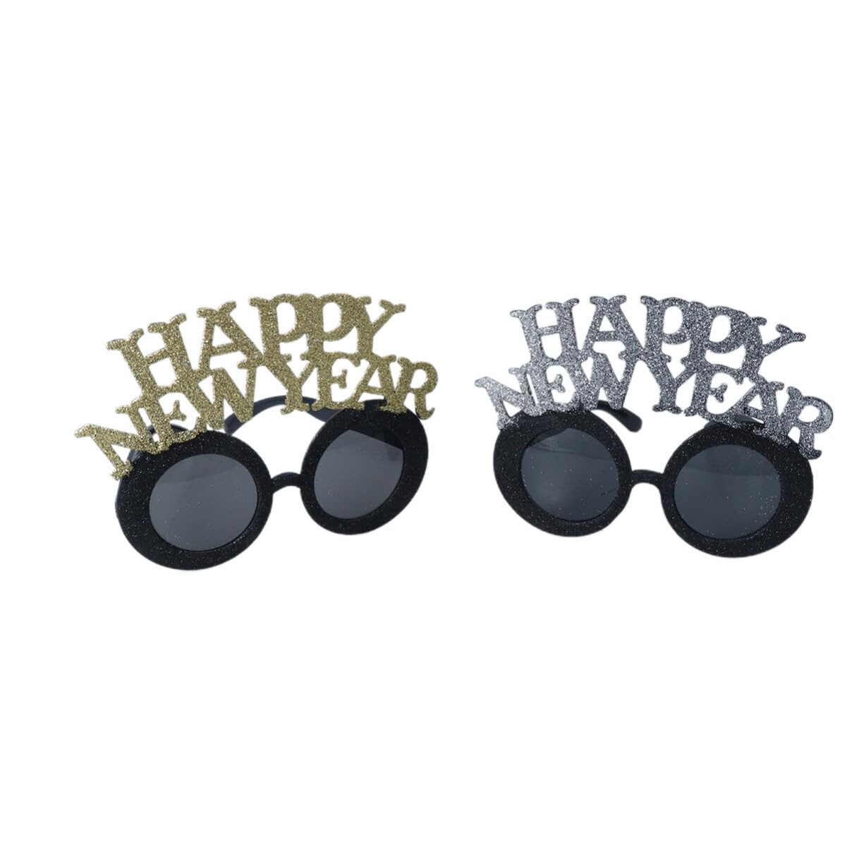 Unomor 2024 Happy New Year Eyeglasses 2Pcs 2024 Glitter New Year Party Sunglasses Funny Party Photo Props for New Years Eve Party Supplies Graduation Costume Favors